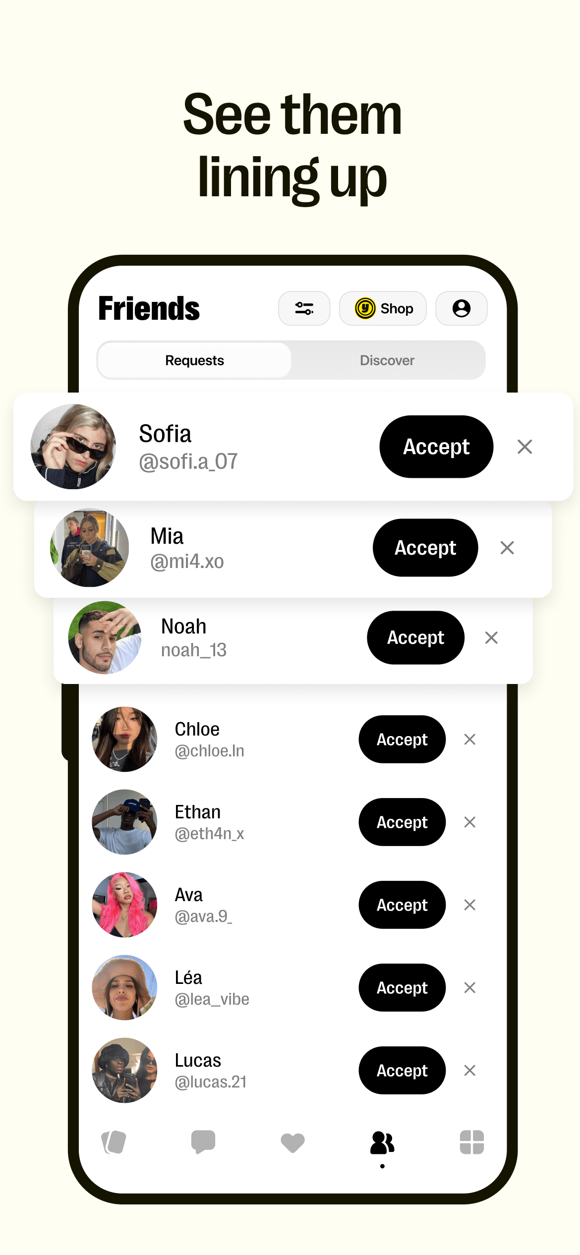 Store screenshots screen from the Yubo : Make friends & chat now app, capture 6