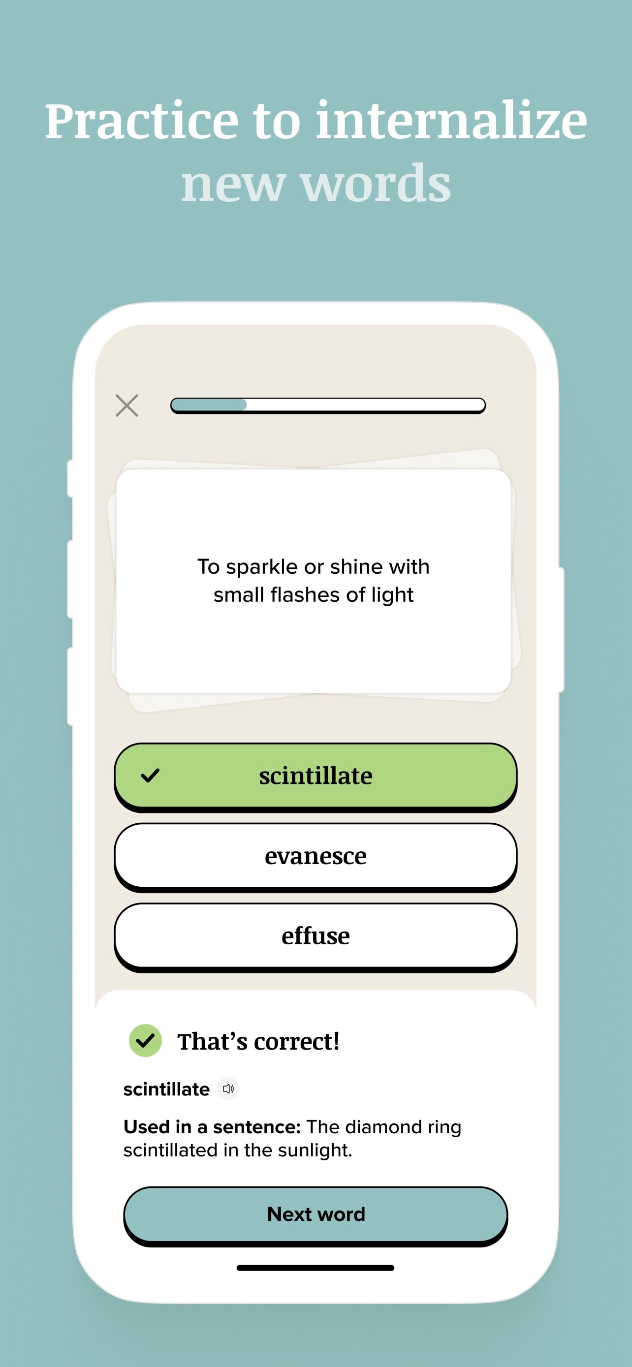Store screenshots screen from the Vocabulary - Learn words daily app, capture 4