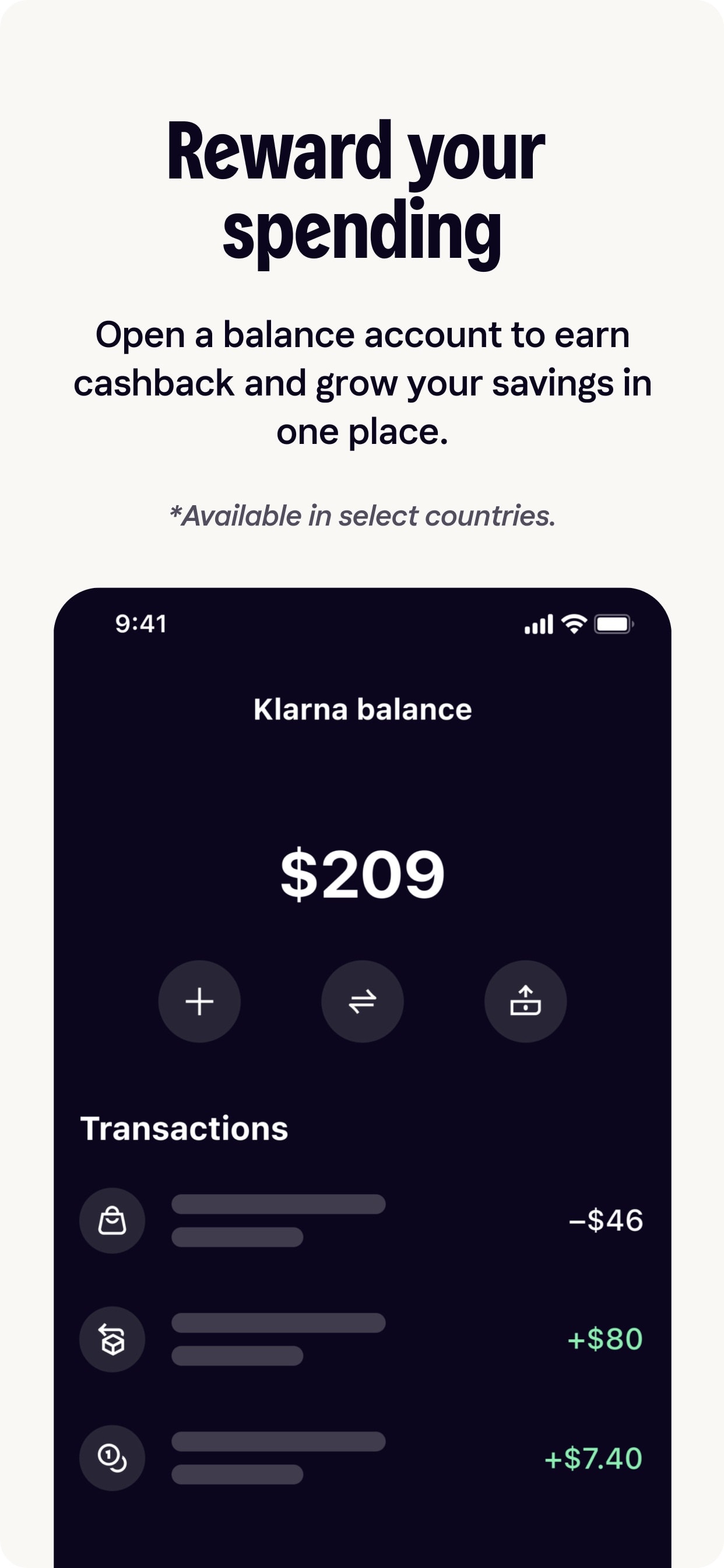 Store screenshots screen from the Klarna: Smarter everyday money app, capture 6