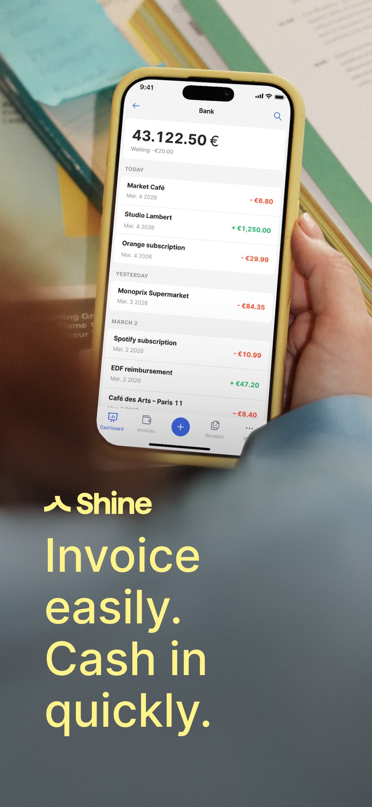 Écran Captures de store de l'app Shine Facture, capture 1
