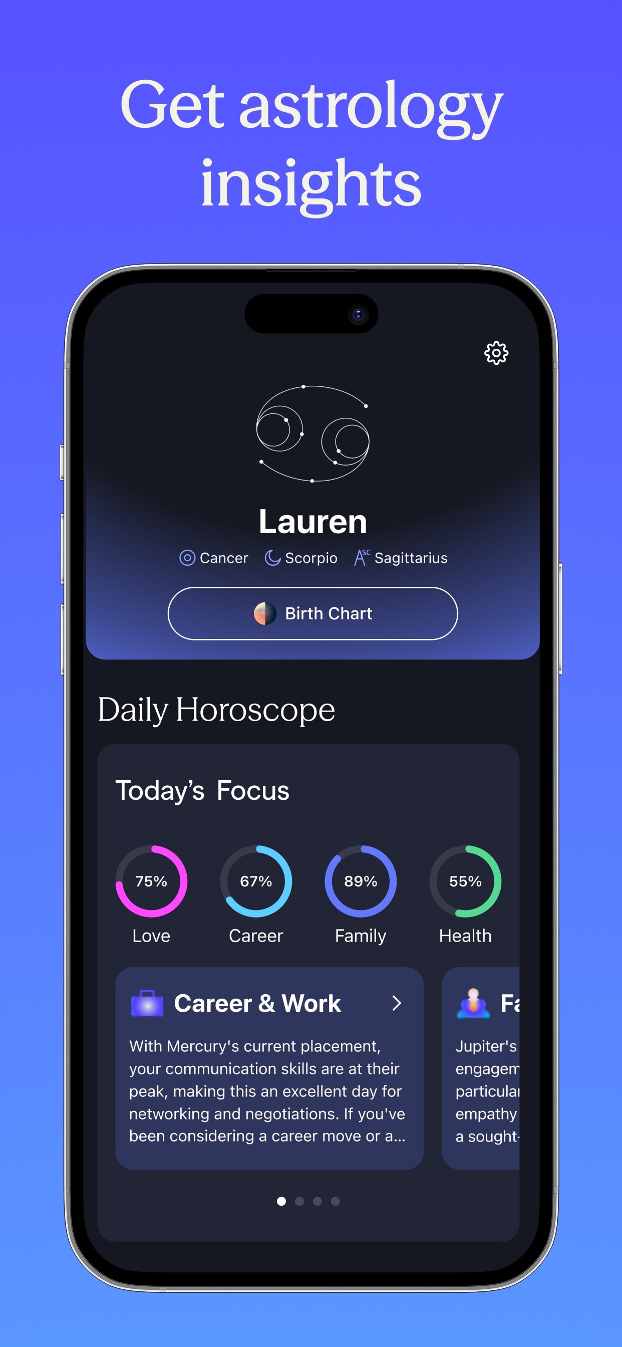 Store screenshots screen from the Nebula: Spiritual Guidance app, capture 2
