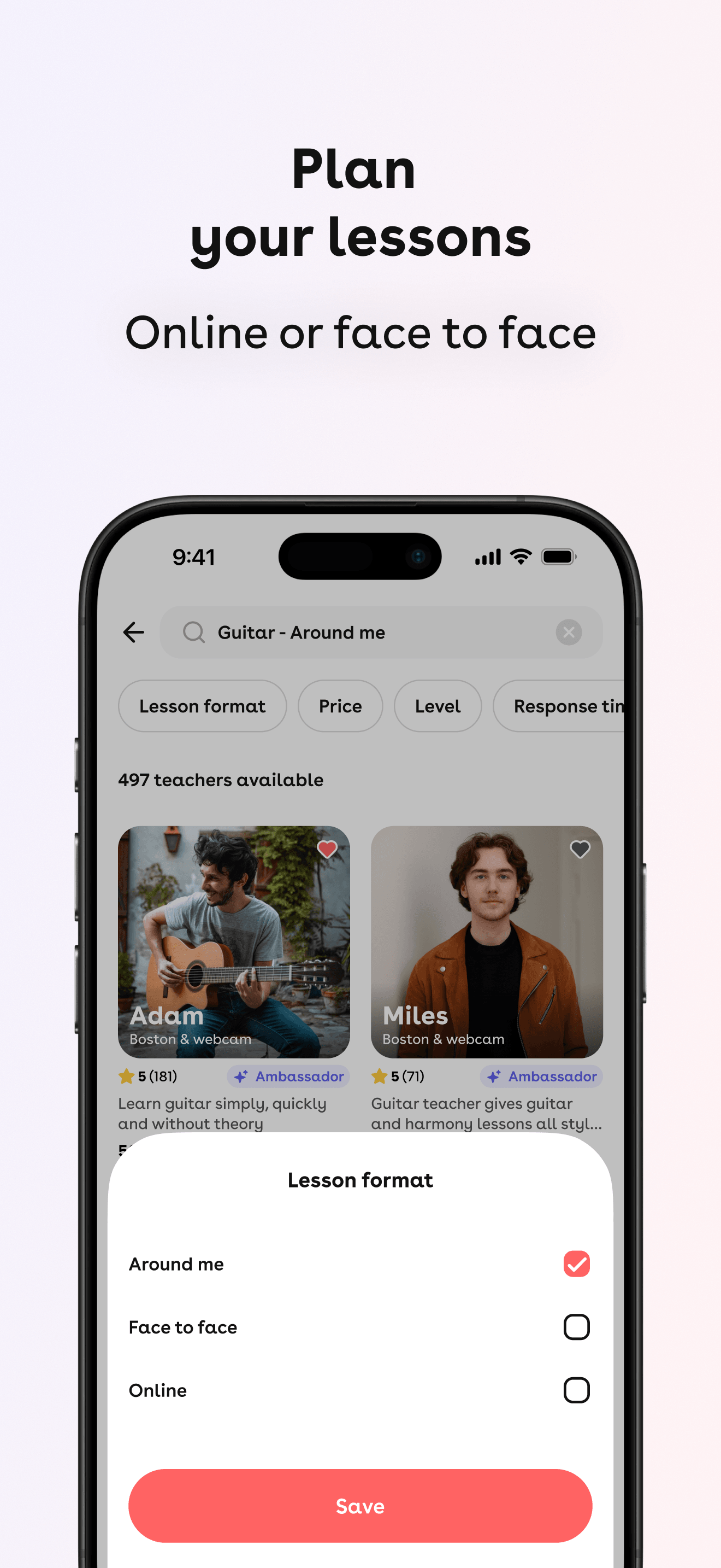 Store screenshots screen from the Superprof | Private lessons app, capture 7