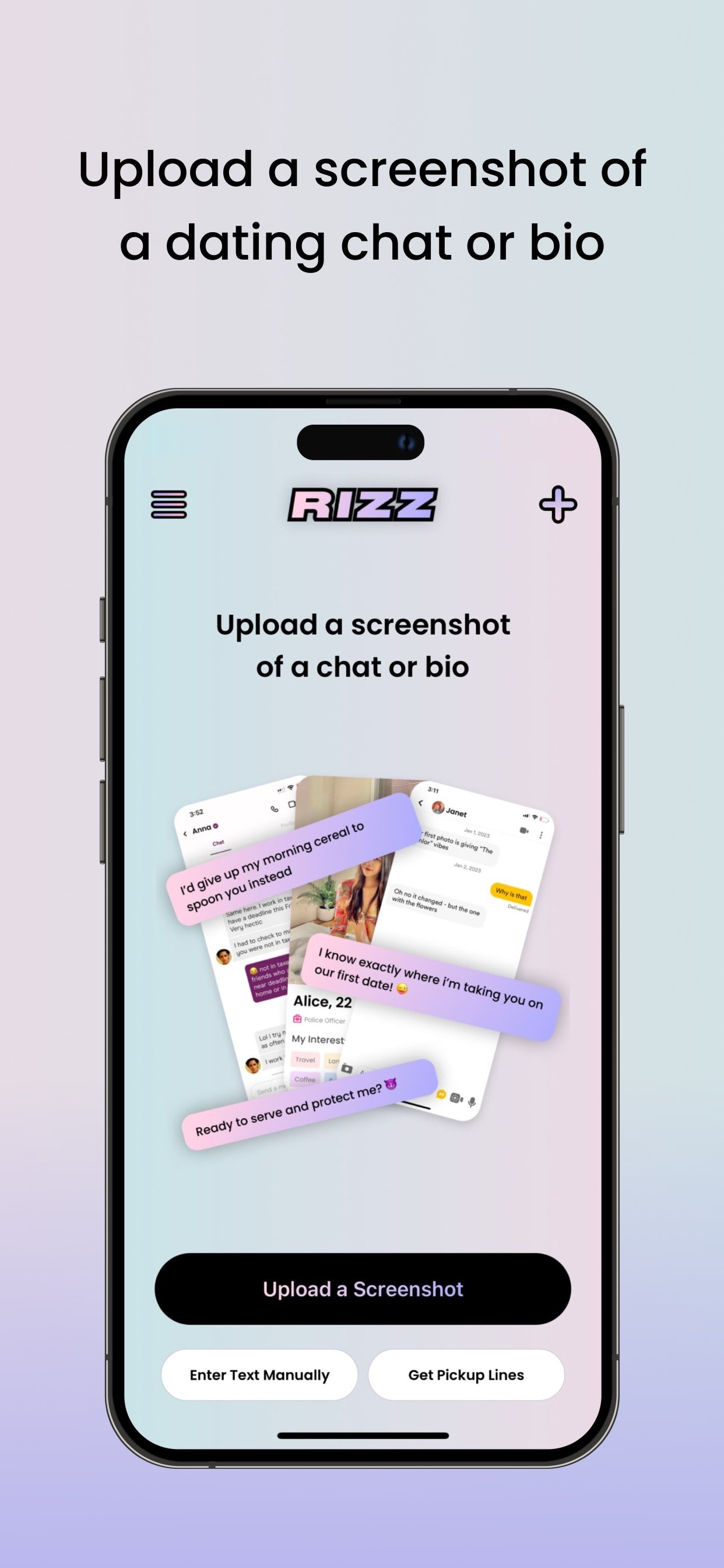 Store screenshots screen from the RIZZ app, capture 2