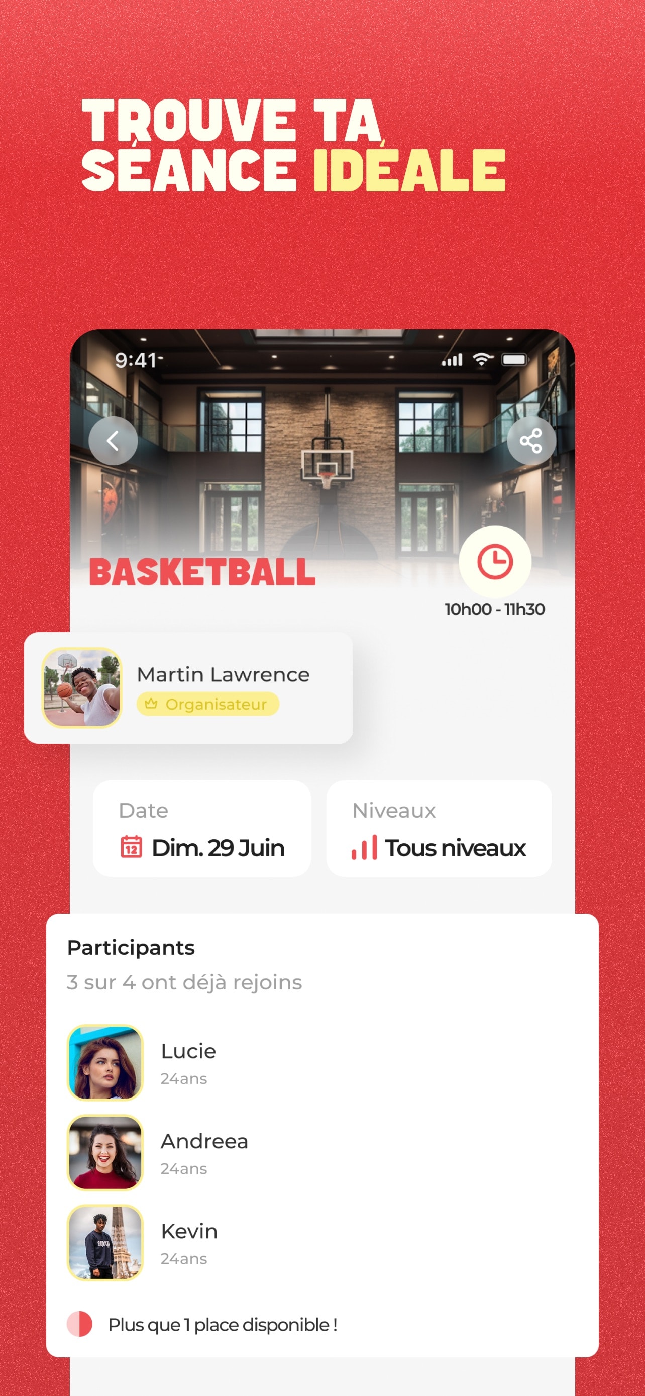 Store screenshots screen from the Leets: Rencontre sportive app, capture 6