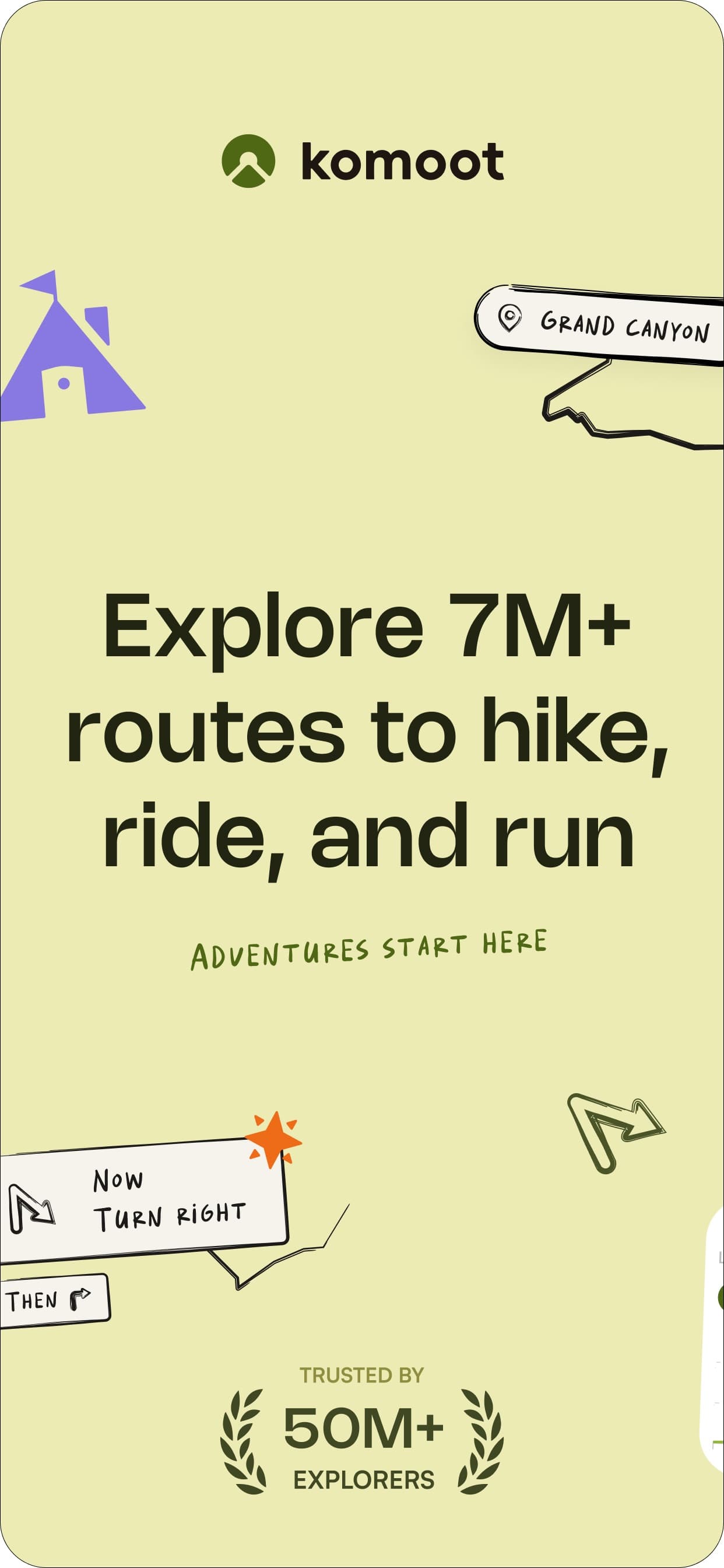 Store screenshots screen from the komoot - hike, bike & run app, capture 1
