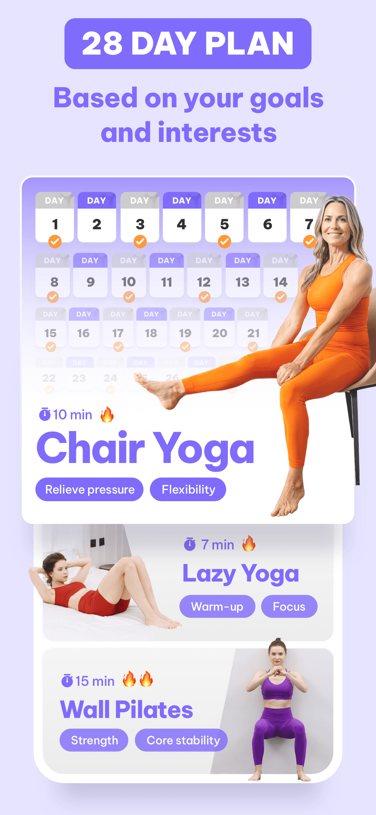 Store screenshots screen from the Daily Yoga: Fitness & Wellness app, capture 3