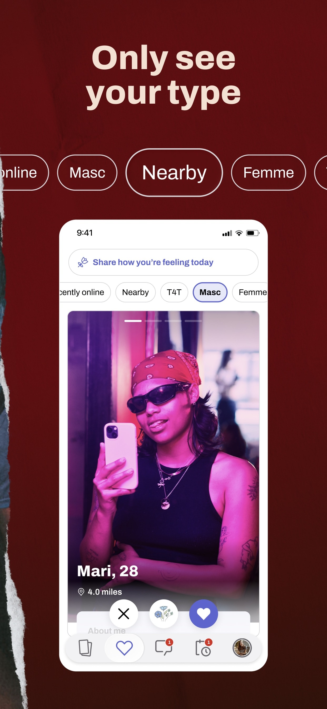 Store screenshots screen from the HER: Lesbian LGBTQ Dating app, capture 2