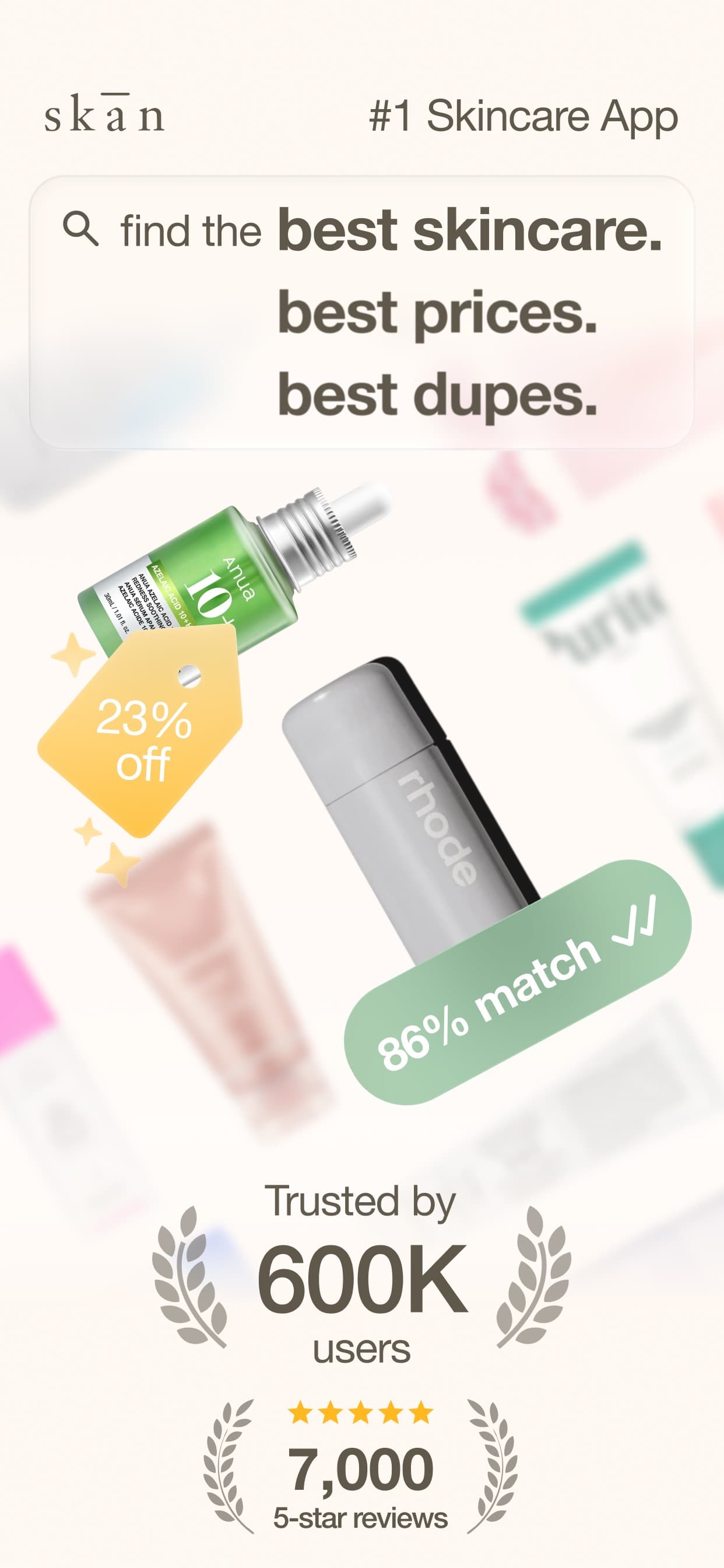 Store screenshots screen from the Skan - #1 Skincare App app, capture 1
