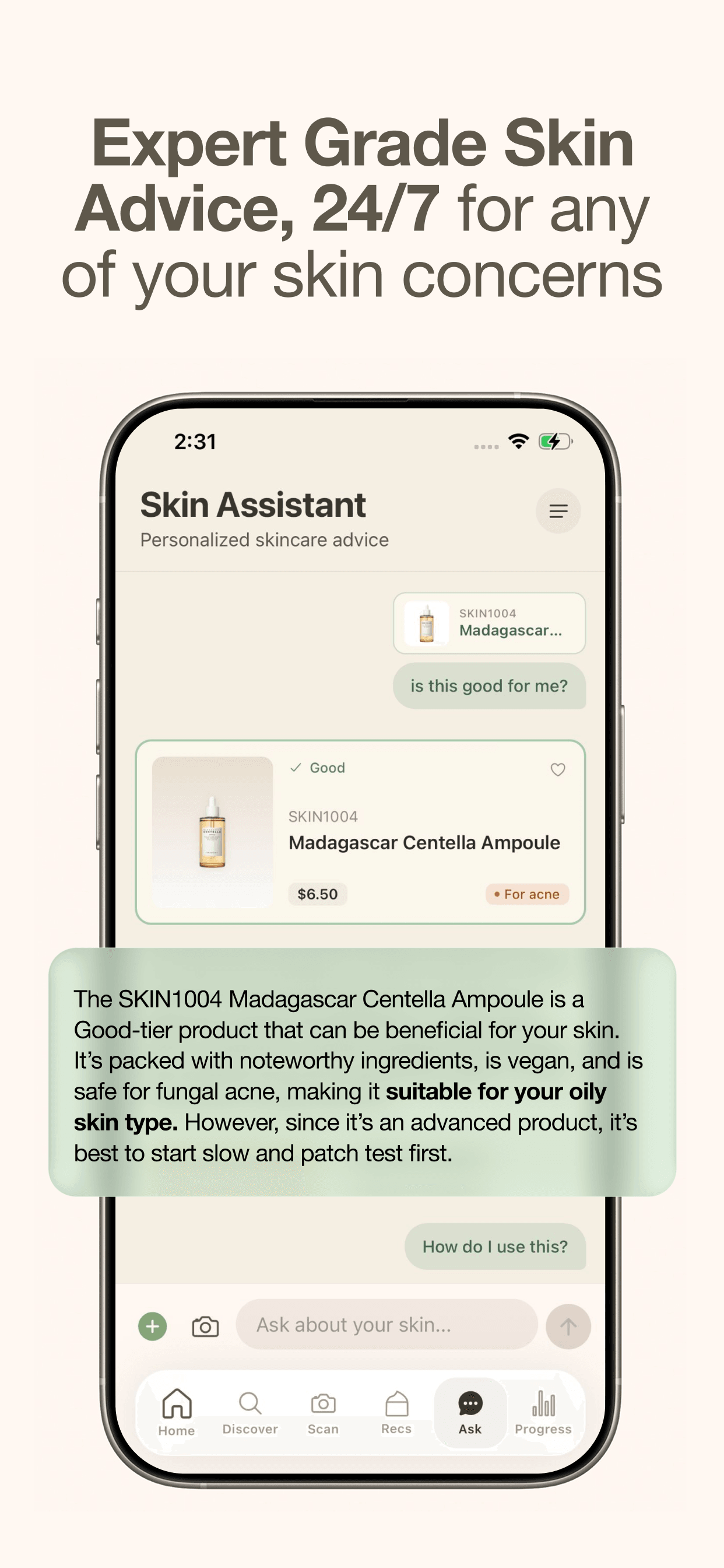 Store screenshots screen from the Skan - #1 Skincare App app, capture 8