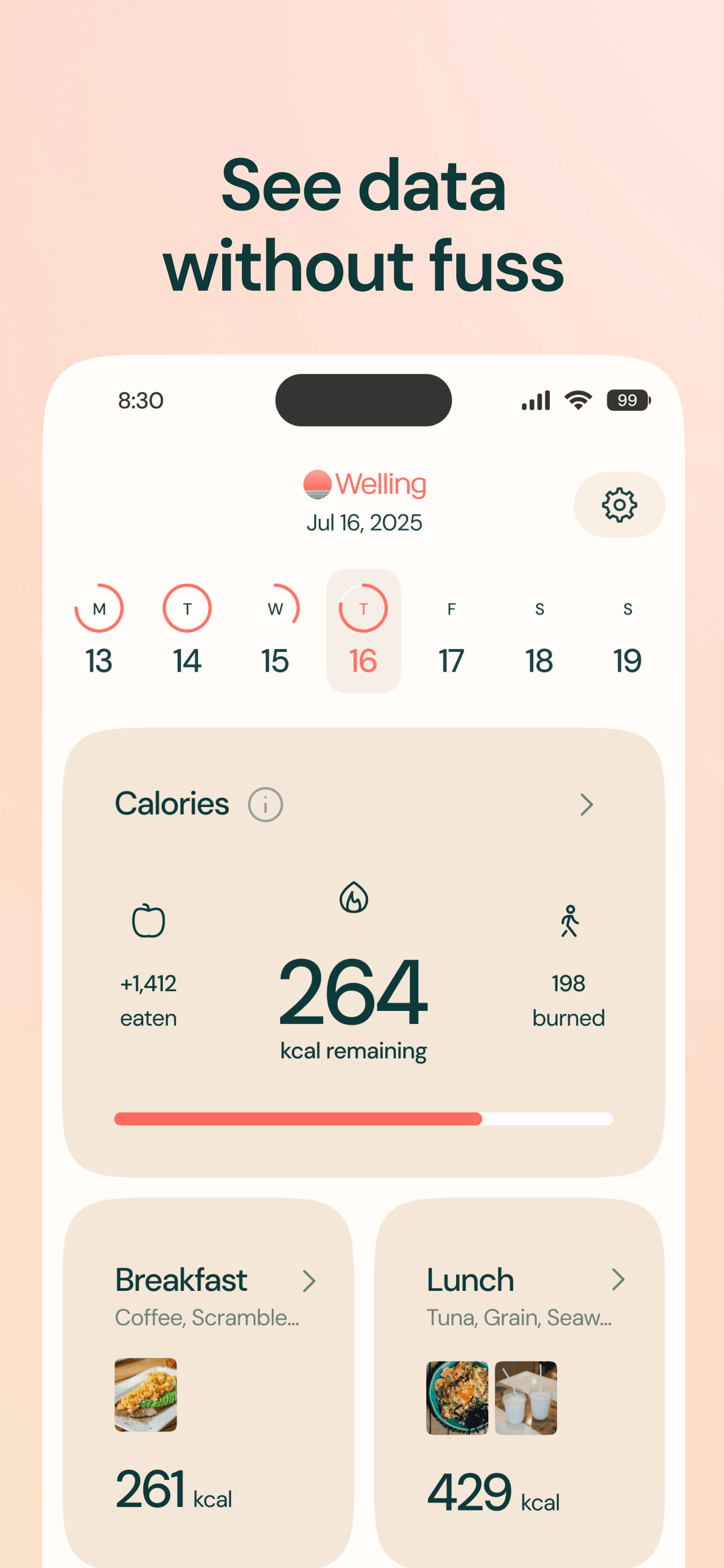 Écran Captures de store de l'app Welling AI Food & Health Coach, capture 4
