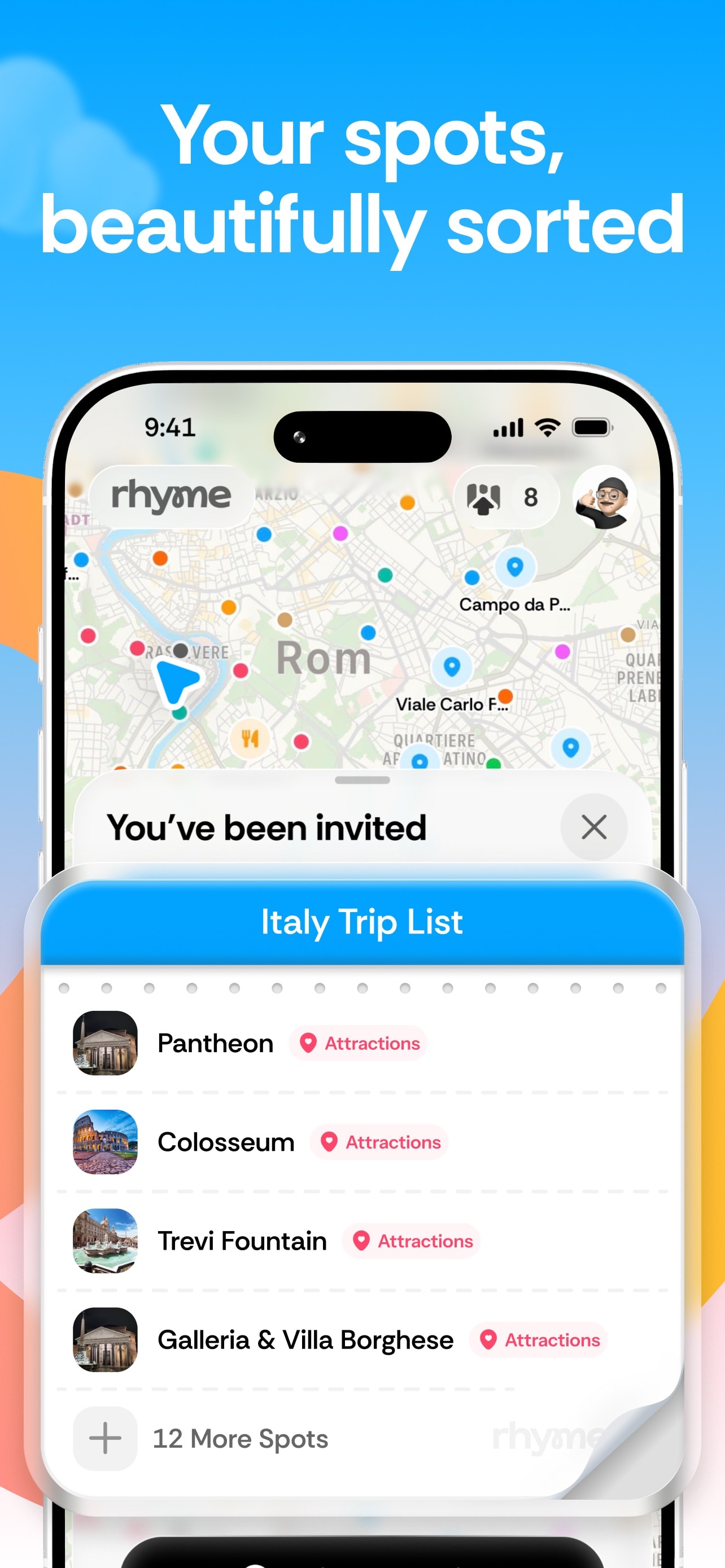 Store screenshots screen from the Rhyme – Vacation Trip Planner app, capture 2