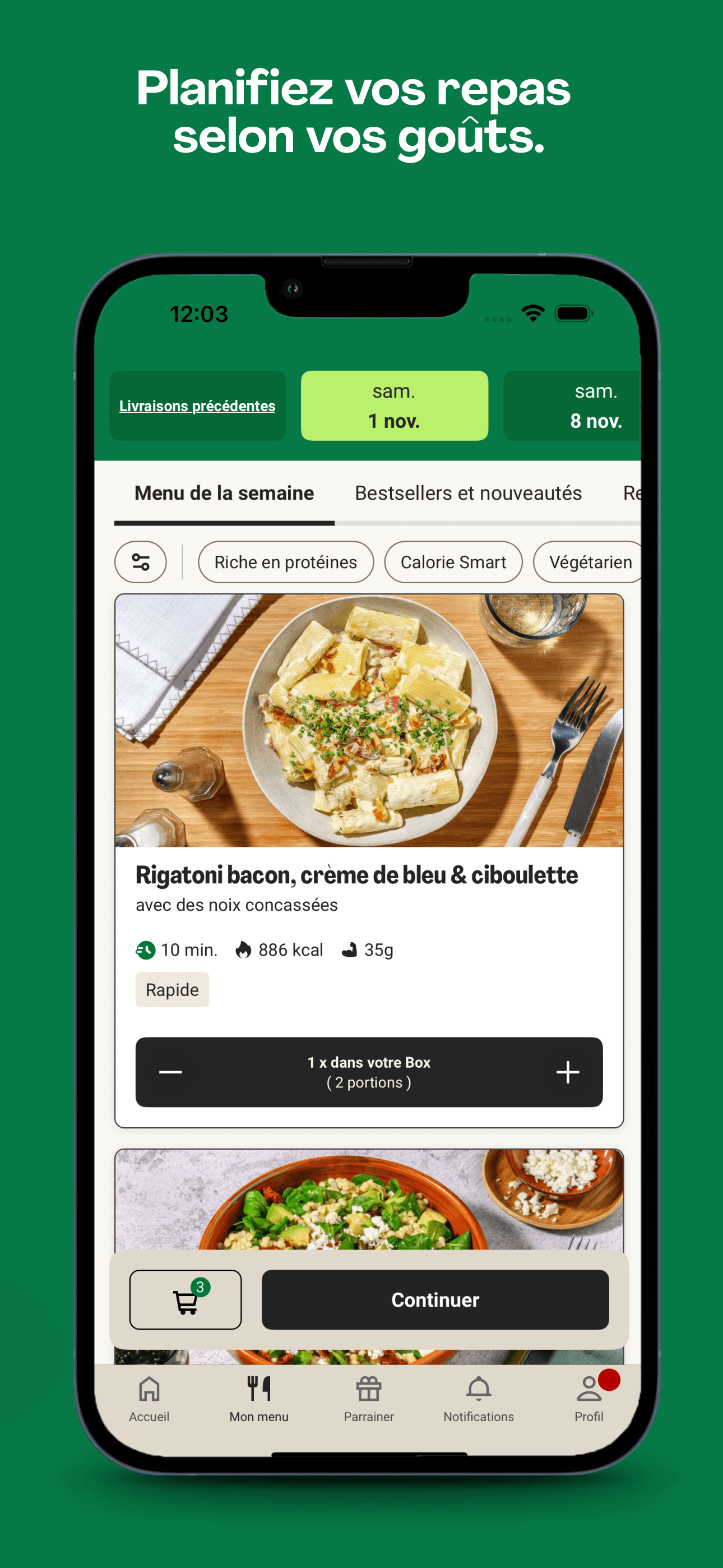 Store screenshots screen from the HelloFresh: Tasty Meal Planner app, capture 3